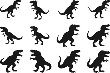 Dinosaur silhouettes vector art, dinosaur silhouettes