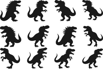 Dinosaur silhouettes vector art, dinosaur silhouettes