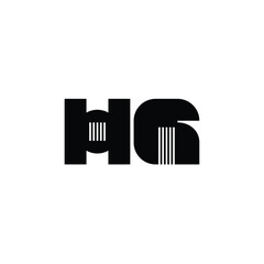 HG monogram logo design letter text name symbol monochrome logotype alphabet character simple logo
