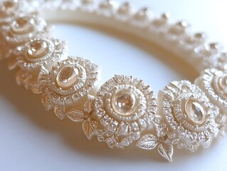 Obraz premium Elegant Diamond Bracelet With Floral Design