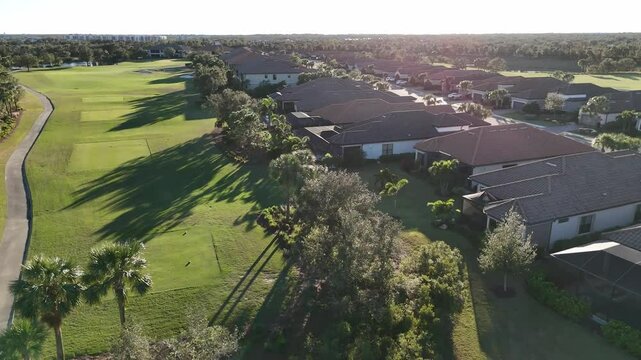 luxury subdivision on a golf course in Lakewood Ranch, Florida master-planned community