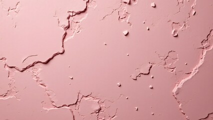 High-Resolution Pink Plaster Wall Texture, Cracked Stucco Background for Design