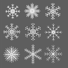 Fototapeta premium snowflakes icon set glitter Christmas sparkling 
