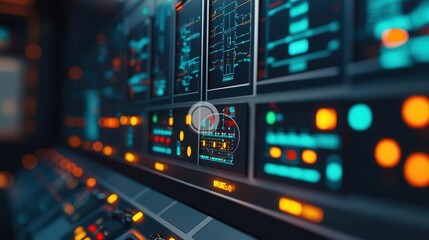 Detailed shot of the automated fuel management system, monitoring and optimizing fuel use for long voyages
