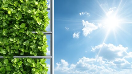 Modern healthcare facility sustainable architecture and energy efficiency with urban greenery