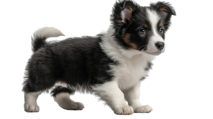 Fototapeta premium border collie puppy isolated on white background
