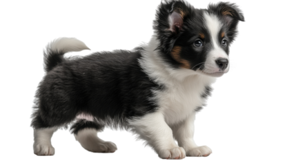 border collie puppy isolated on white background
