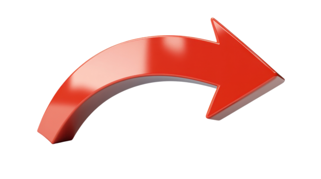 3d red arrow isolated on white background - Powered by Adobe