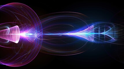 Obraz premium Abstract Technology Background - a dynamic and futuristic visual. The light effect lines create a sense of motion and innovation, ideal for modern digital designs.