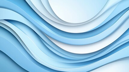 Fototapeta premium Abstract blue wave design with layered shapes and smooth gradients for modern visuals.