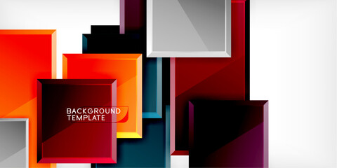 Colorful squares and rectangles. Vector Illustration For Wallpaper, Banner, Background, Card, Book Illustration, landing page