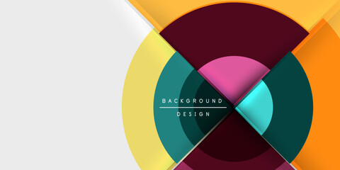 Obraz premium Techno circles and semi circles. Vector Illustration For Wallpaper, Banner, Background, Card, Book Illustration, landing page