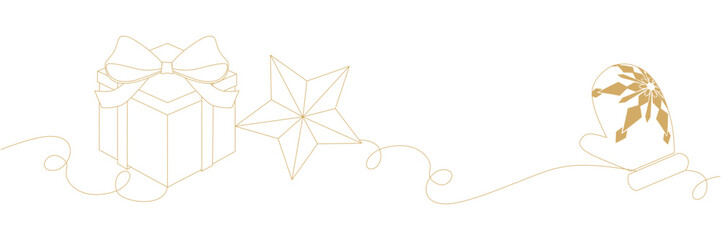 Fototapeta premium line art illustration backgraoud with a christmas gloves vector