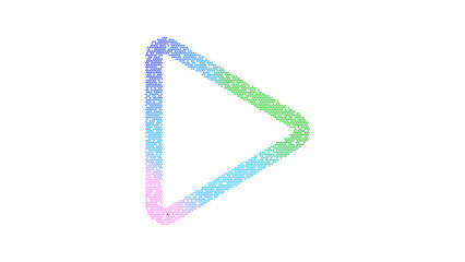 Icon play is made up of LED square shapes. There are bright diodes and there are black dead diodes