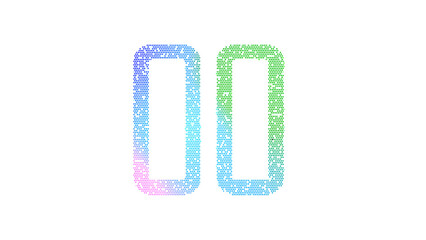 Icon pause is made up of LED square shapes. There are bright diodes and there are black dead diodes