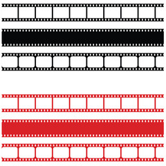 Set of retro film strips vector illustration.