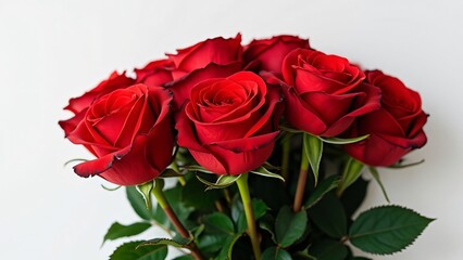 Naklejka premium Elegant Bouquet of Red Roses, Valentine's Day, Wedding, Love & Romance Photography