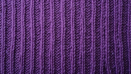 Obraz premium High-Resolution Close-up of Purple Wool Sweater Texture, Detailed Knit Fabric Flat Lay Photography for Design Projects