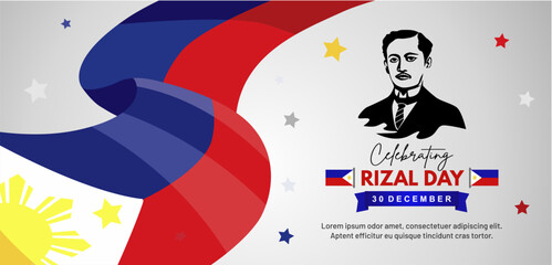 Elegant Rizal Day 2024 Template Banner. 