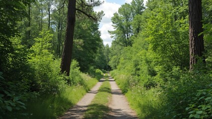 Serene Summer Path, A Picturesque Russian Forest Entrance