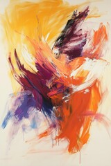 Abstract painting with vibrant colors and dynamic brush strokes.