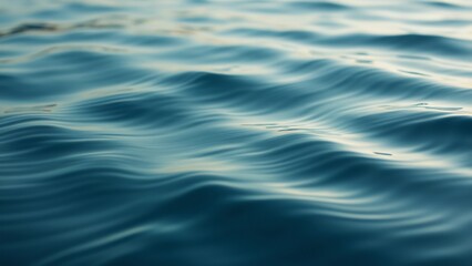 Naklejka premium Close-up of Calm Water Ripples, Intricate Patterns and Reflections on Serene Water Surface