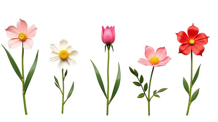 Fototapeta premium Vibrant Floral Illustration with Transparent Background - Perfect for Design Elements and Overlays