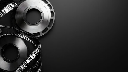 Captivating Film Reels and Cinematic Nostalgia in an Artistic Arrangement, Evoking the Magic of Storytelling Through Moving Images