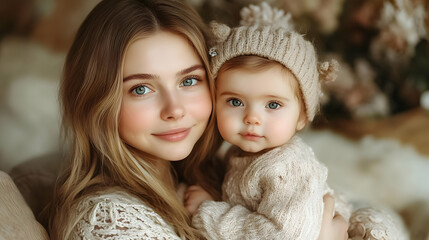 Obraz premium Sisterly Love: A Tender Embrace, Pure Affection