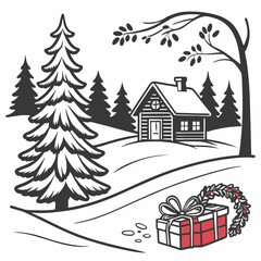 Obraz premium christmas tree with presents