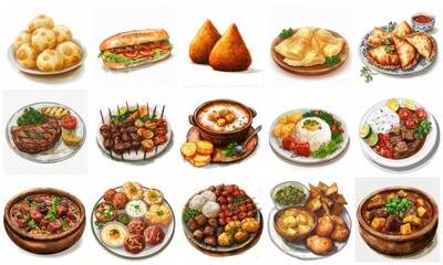 Brazilian cuisine background delicious food from Brazil