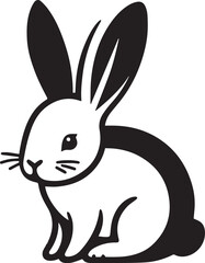 A clean, black-and-white vector illustration of a rabbit, ideal for logos, designs, and branding. Scalable and versatile, perfect for creative projects and animal-themed graphics.