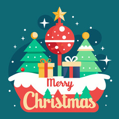 Happy Merry Christmas Vector illustration