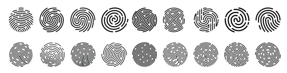 Fingerprint icon. Fingerprint icons set.