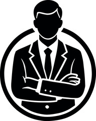 Businessman icon, SIlhouette design, Front view