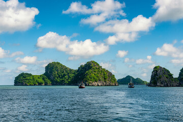 Beautiful landscape Lan Ha bay view from the Cat Ba Island.
