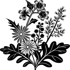 black and white floral background