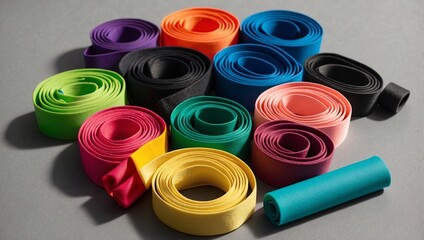 Vibrant Resistance Bands on Minimalist Background