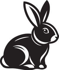 Obraz premium A clean, black-and-white vector illustration of a rabbit, ideal for logos, designs, and branding. Scalable and versatile, perfect for creative projects and animal-themed graphics.