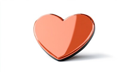 Fototapeta premium Heart-Shaped Mirror with Romantic Reflection on White Background