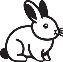 A clean, black-and-white vector illustration of a rabbit, ideal for logos, designs, and branding. Scalable and versatile, perfect for creative projects and animal-themed graphics.