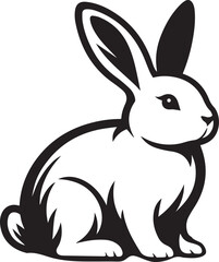 A clean, black-and-white vector illustration of a rabbit, ideal for logos, designs, and branding. Scalable and versatile, perfect for creative projects and animal-themed graphics.