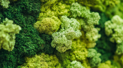 Naklejka premium Close-Up of Lush Green Moss in a Natural Environment. Detailed view of vibrant green moss, showcasing its texture and rich colors. Perfect for nature backgrounds or eco-friendly design concepts.