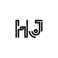 HJ monogram logo design letter text name symbol monochrome logotype alphabet character simple logo