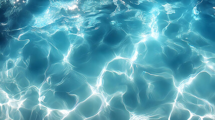 Water Surface Textures: Light Reflects on Blue Water