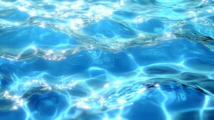 Obraz premium Aqua Waves Reflecting Light: Serenity in Blue