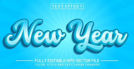 New year font Text effect editable