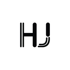 HJ monogram logo design letter text name symbol monochrome logotype alphabet character simple logo