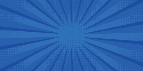 Obraz premium Comics rays background with halftones. Vector summer backdrop illustrations.