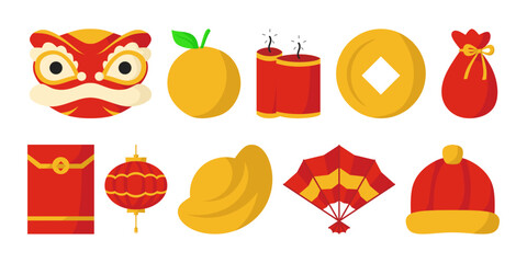 Chinese New Year Elements Vector Set